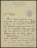Ofício de J. M. N. Norton de Matos para Teófilo Braga