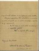 Carta de Alberto de Moura Pinto para Manuel Teixeira Gomes