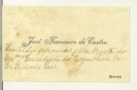 Cartão pessoal de José Francisco de Castro 