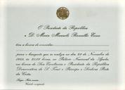 Convite para um banquete no Palácio Nacional da Ajuda
