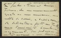 Cartão de visita de Maria Olga Morais Sarmento da Silveira a Teófilo Braga