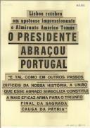 O Presidente abraçou Portugal