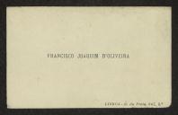 Cartão de visita de Francisco Joaquim d'Oliveira