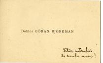 Cartão de visita de Göran Björkman