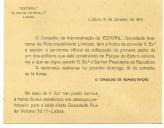 Cartão da "Estoril" Sociedade Anonyma a Teófilo Braga