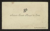 Cartão de visita de António Ernesto Rangel da Costa