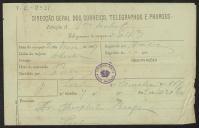 Telegrama de Manuel de Arriaga a Teófilo Braga
