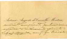 Cartão de visita de António Augusto de Carvalho Monteiro