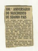 100.º Aniversário do nascimetno de Sidónio Pais