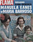 Capa da revista Flama com uma fotografia de Manuela Ramalho Eanes e Maria Barroso