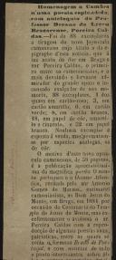 Homenagem a Camões numa poesia esplêndida com antelóquio do Professor Decano do Liceu Bracarense, Pereira Caldas