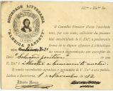 Cartão da Sociedade Litterária Almeida Garret a Teófilo Braga