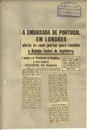 A Embaixada de Portugal em Londres abriu as suas portas para receber a Rainha Isabel de Inglaterra, a quem o sr. Presidente da República e sua esposa ofereceram um banquete