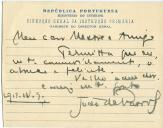 Cartão do Gabinete da Direcção Geral da Instrução Primária a Teófilo Braga