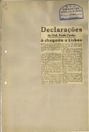 Declarações do Prof. Paulo Cunha à chegada a Lisboa