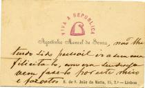 Cartão de visita de Agostinho Manoel de Sousa