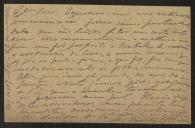Bilhete-postal de M. Duarte de Almeida a Teófilo Braga