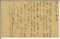 Bilhete-postal de Alfredo Pimenta para Teófilo Braga