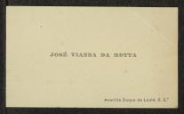 Cartão de visita de José Viana da Mota a Teófilo Braga