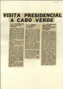 Visita Presidencial a Cabo Verde - O Chefe do Estado foi entusiasticamente acolhido na ilha de S. Vicente