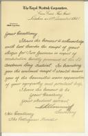 Carta de The Royal Scottish Corporation para Manuel Teixeira Gomes