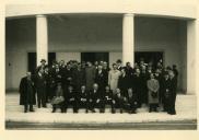 Fotografia de Américo Tomás, durante uma visita à Escola Naval, no Alfeite