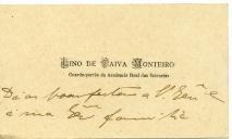 Cartão de visita de Lino de Paiva Monteiro