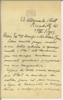 Carta Martin C. V. Hertz para Manuel Teixeira Gomes