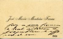 Cartão de visita de José Maria Monteiro Ferraz