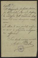 Carta de Antonio Padula a Teófilo Braga