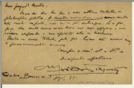 Bilhete-postal de Alfredo Pimenta para Teófilo Braga