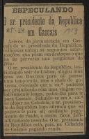 Especulando - O Sr. Presidente da República em Cascais