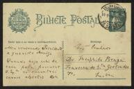 Bilhete-postal de António Cabreira a Teófilo Braga
