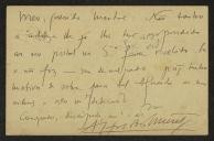 Bilhete-postal de Alfredo Pimenta para Teófilo Braga