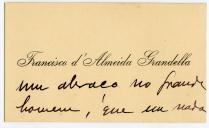 Cartão de visita de Francisco de Almeida Grandella