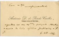 Cartão de visita de Antonio D. do Prado Coelho