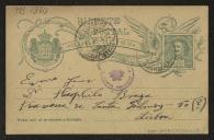 Bilhete-postal de J. Jacinto Nunes para Teófilo Braga