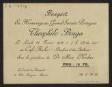 Convite do Comité du Banquet en Hommage au Grand Savant Portugais Theophilo Braga