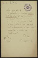 Carta de Bernardino Machado para Teófilo Braga