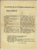 Que é feito do antifascista José de Sousa? Vivo ou morto?
