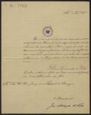 Ofício de José Miranda do Valle, Presidente da Assembleia do Apuramento Geral, a Teófilo Braga