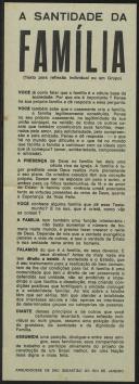A Santidade da Família