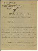 Carta de Joaquim Durão (?) para Sidónio Pais