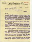Carta de José Constante & Co. para Manuel Teixeira Gomes