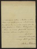 Carta de António Cabreira para Teófilo Braga