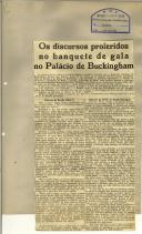 Os discursos proferidos no banquete de gala do Palácio de Buckingham