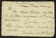 Cartão de Olga Sarmento a Teófilo Braga