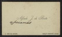 Cartão de visita de Alfredo J. de Brito a Teófilo Braga