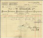 Factura da W. Straker, Ltd para a Legação portuguesa