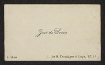 Cartão de visita de José de Sousa